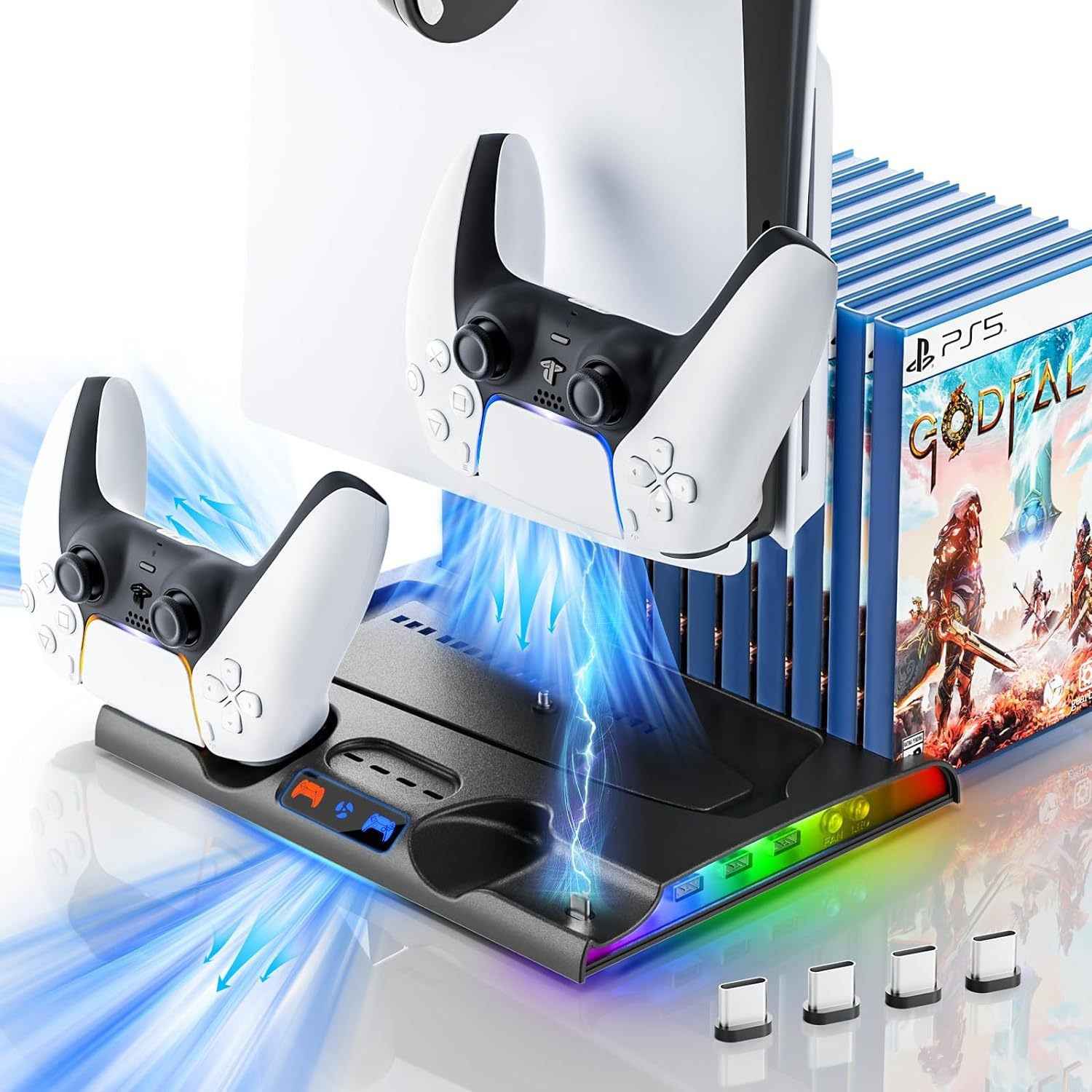 PS5 SLIM dedicated charging dock p5SLIM cooling base thin fan disc storage rack