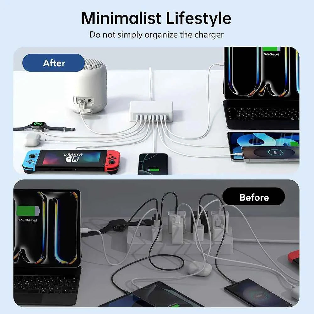 USB Charger Block 100w | 8 Port USB | Fast charge