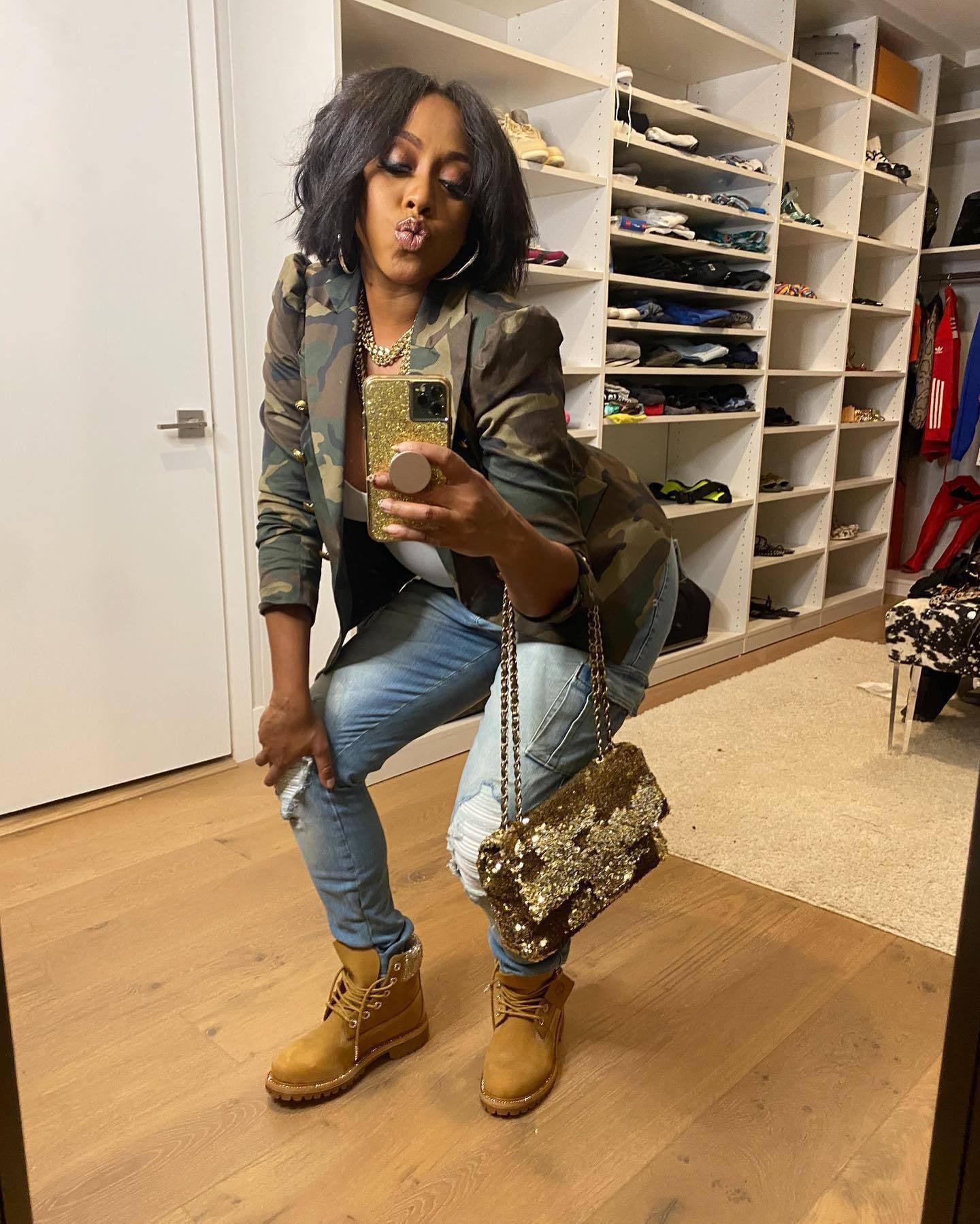 Elegant Women's Camo Print Jacket - Chic Double-Breasted