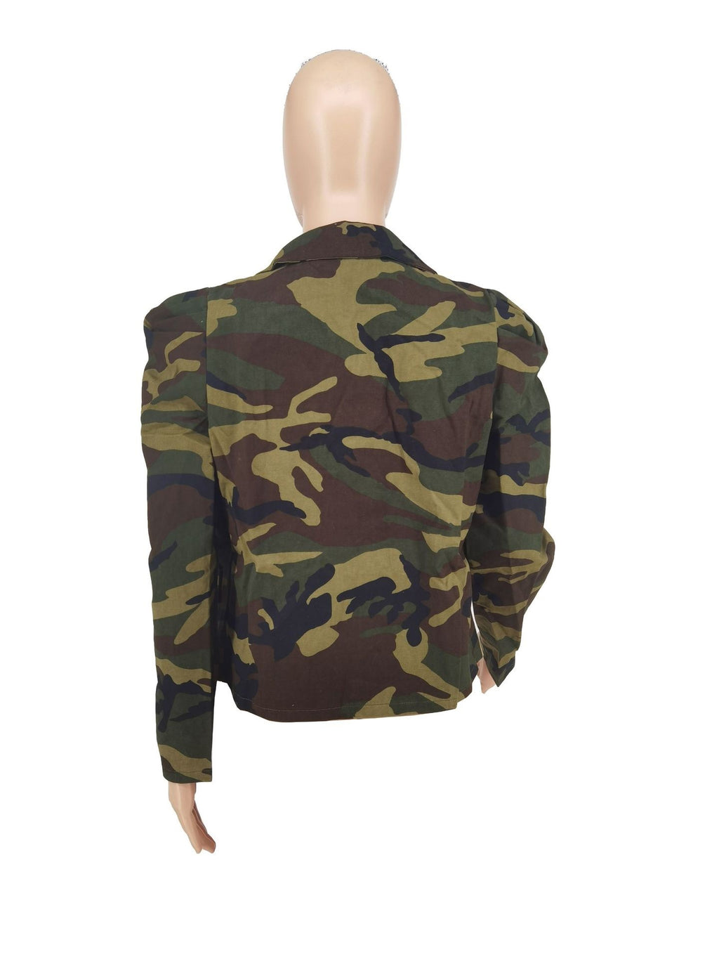 Elegant Women's Camo Print Jacket - Chic Double-Breasted