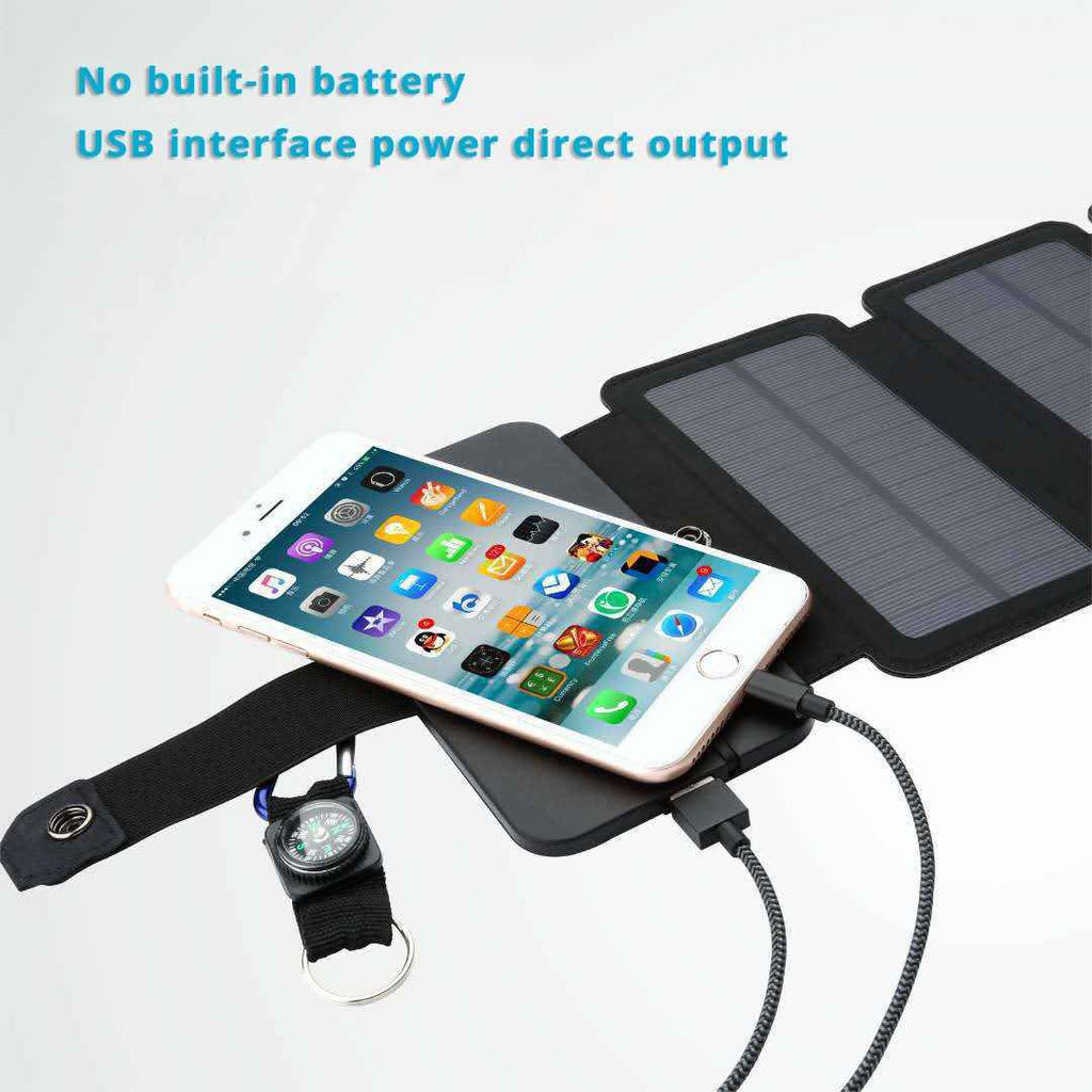 Lerranc Portable Folding 10W Solar Panels Charger 5V 2.1A USB Output Solar Cells for Cellphones Outdoors