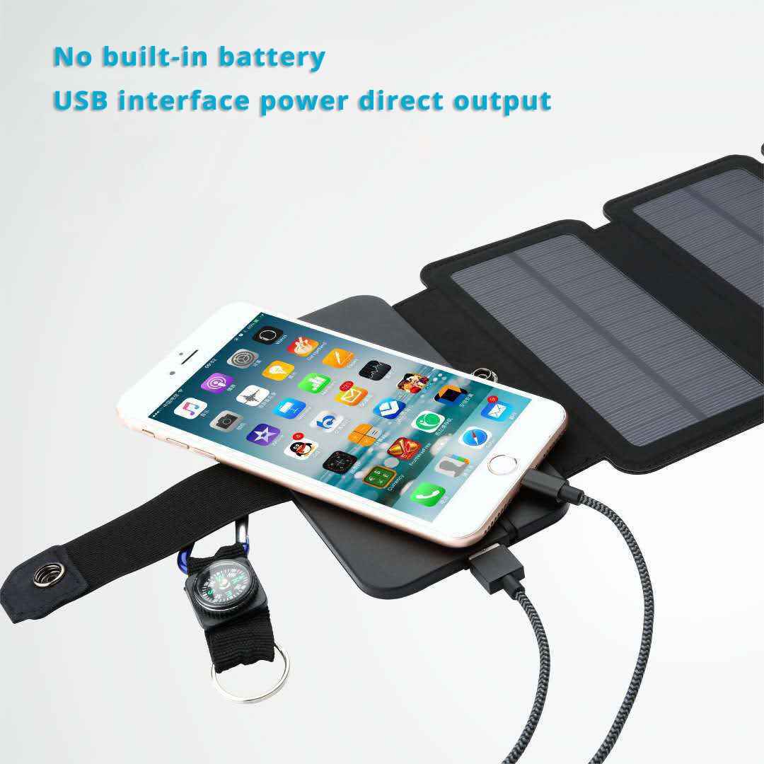 Lerranc Portable Folding 10W Solar Panels Charger 5V 2.1A USB Output Solar Cells for Cellphones Outdoors