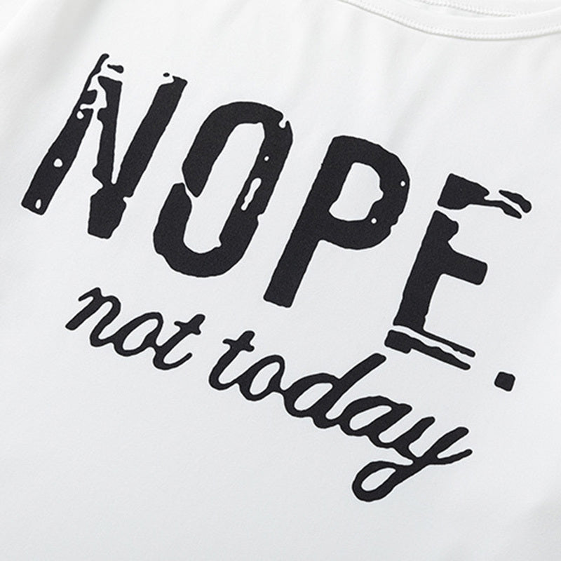 Women's Off-Shoulder Long Sleeve Top & Pants Set - 'NOPE Not Today'
