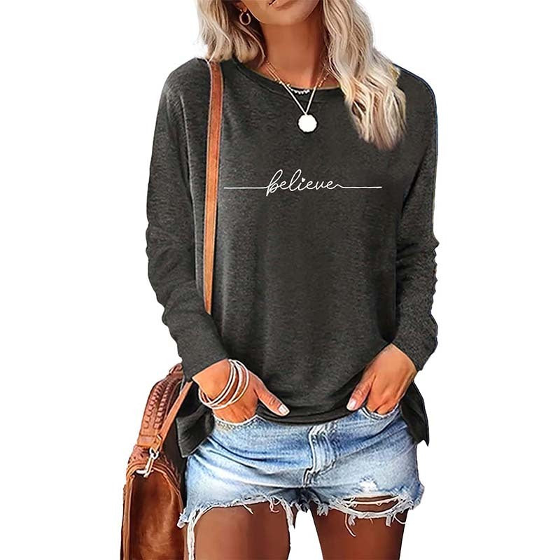 5 Packs Womens Long Sleeve Graphic Tees  | USA