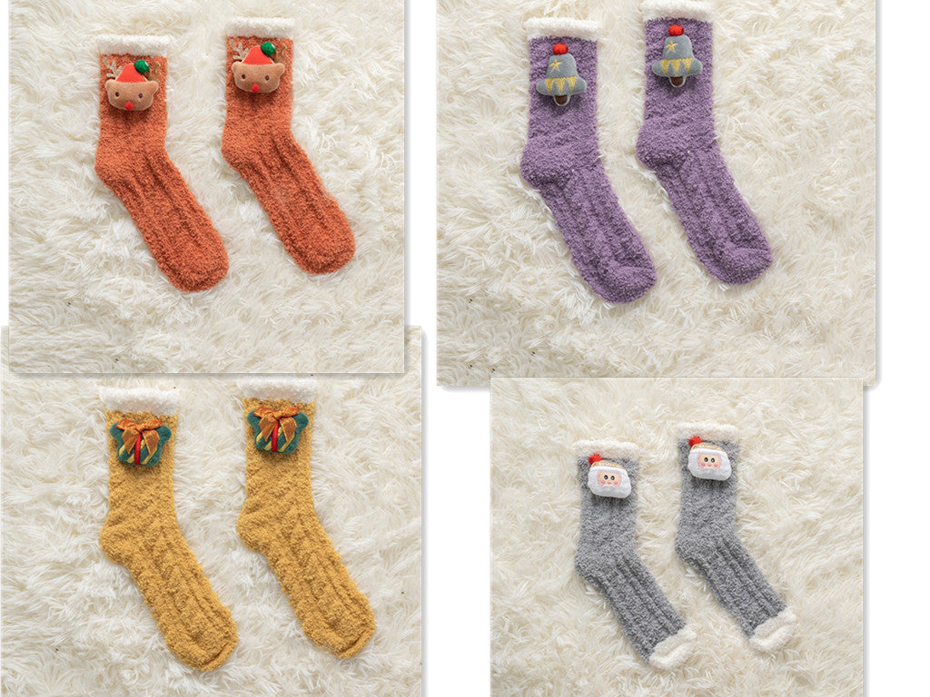 Women's Coral Fleece Thickened Christmas Socks