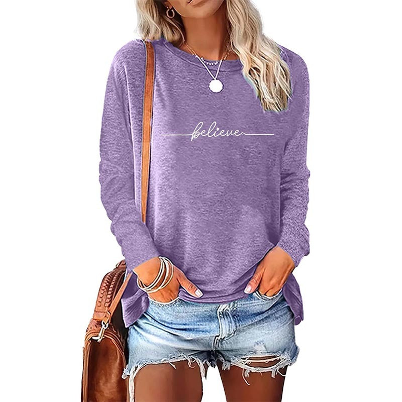 5 Packs Womens Long Sleeve Graphic Tees  | USA
