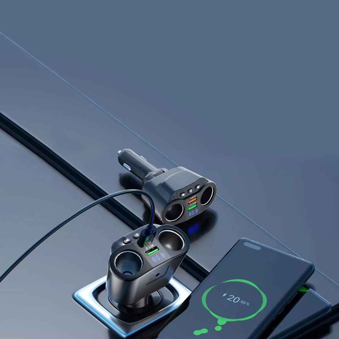 KC-01 car charger with one to two USB ports intelligent digital display QC3.0 fast charging multifunctional car cigarette lighter