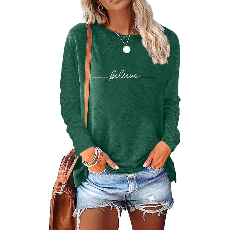 5 Packs Womens Long Sleeve Graphic Tees  | USA