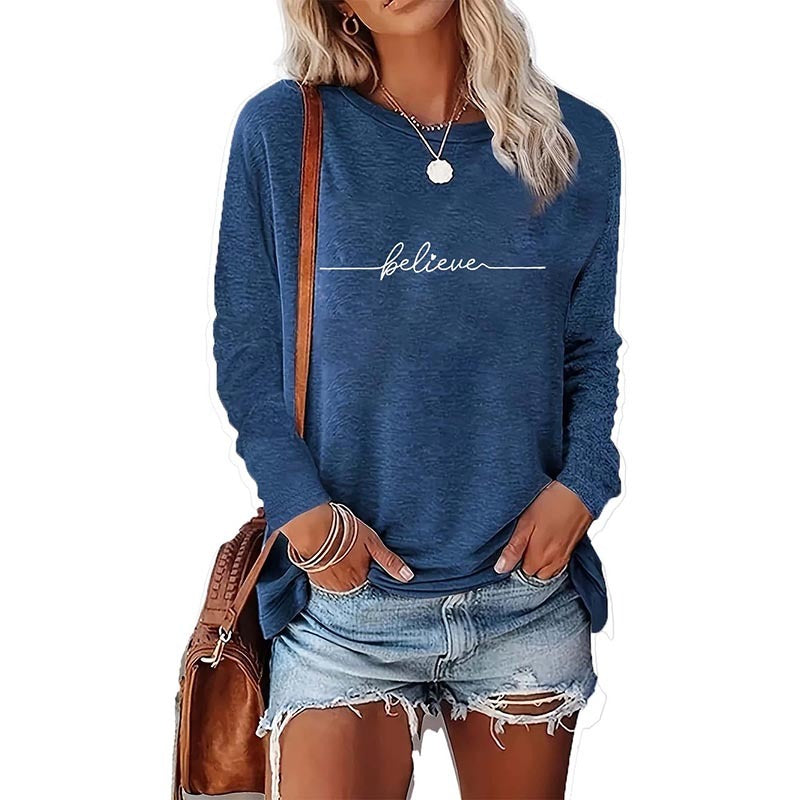 5 Packs Womens Long Sleeve Graphic Tees  | USA