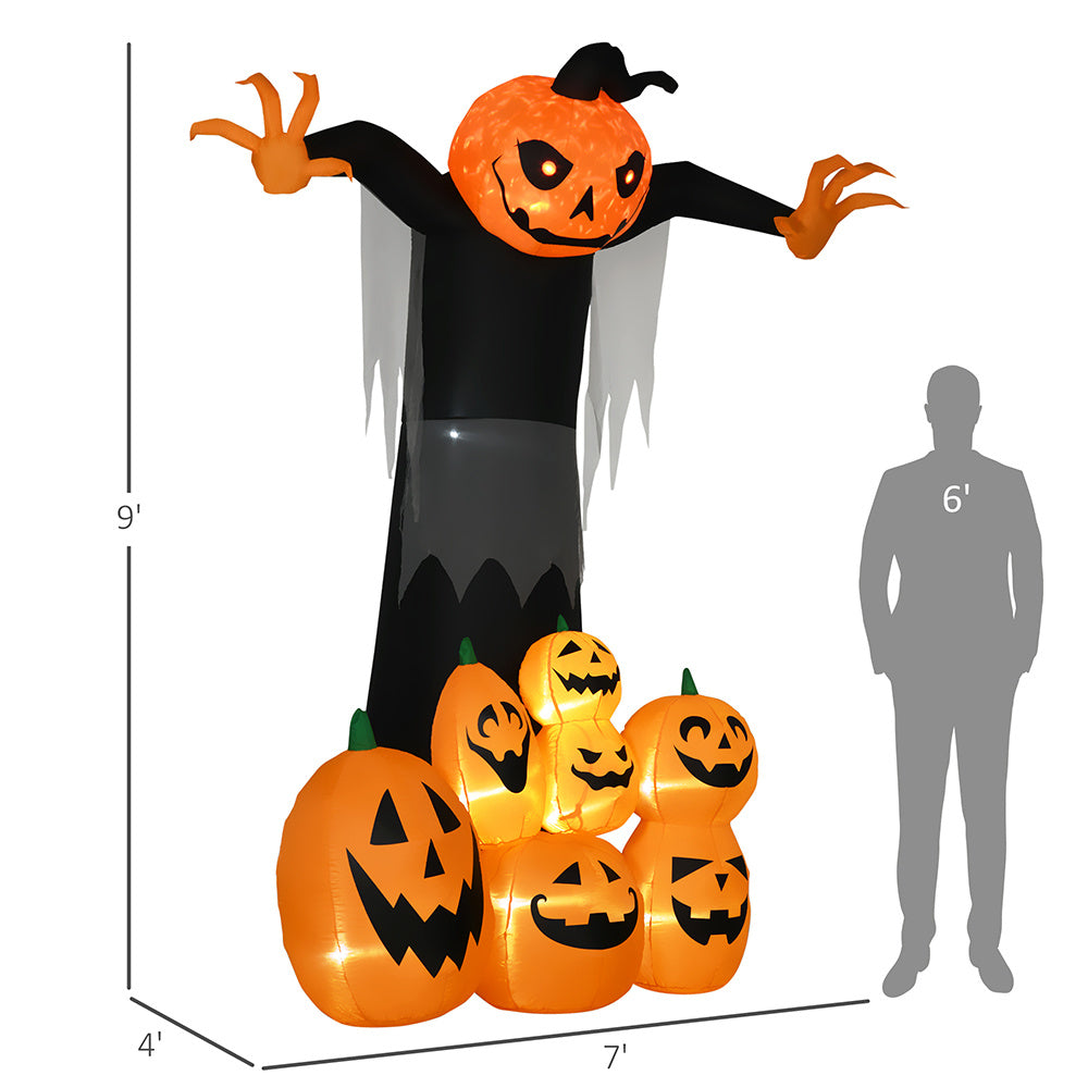 9ft Halloween Inflatable | Outdoor Decorations "Pumpkin/Ghost"