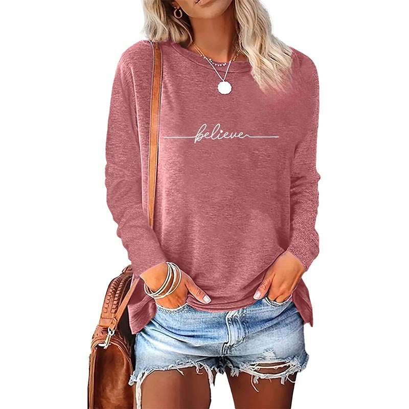 5 Packs Womens Long Sleeve Graphic Tees  | USA