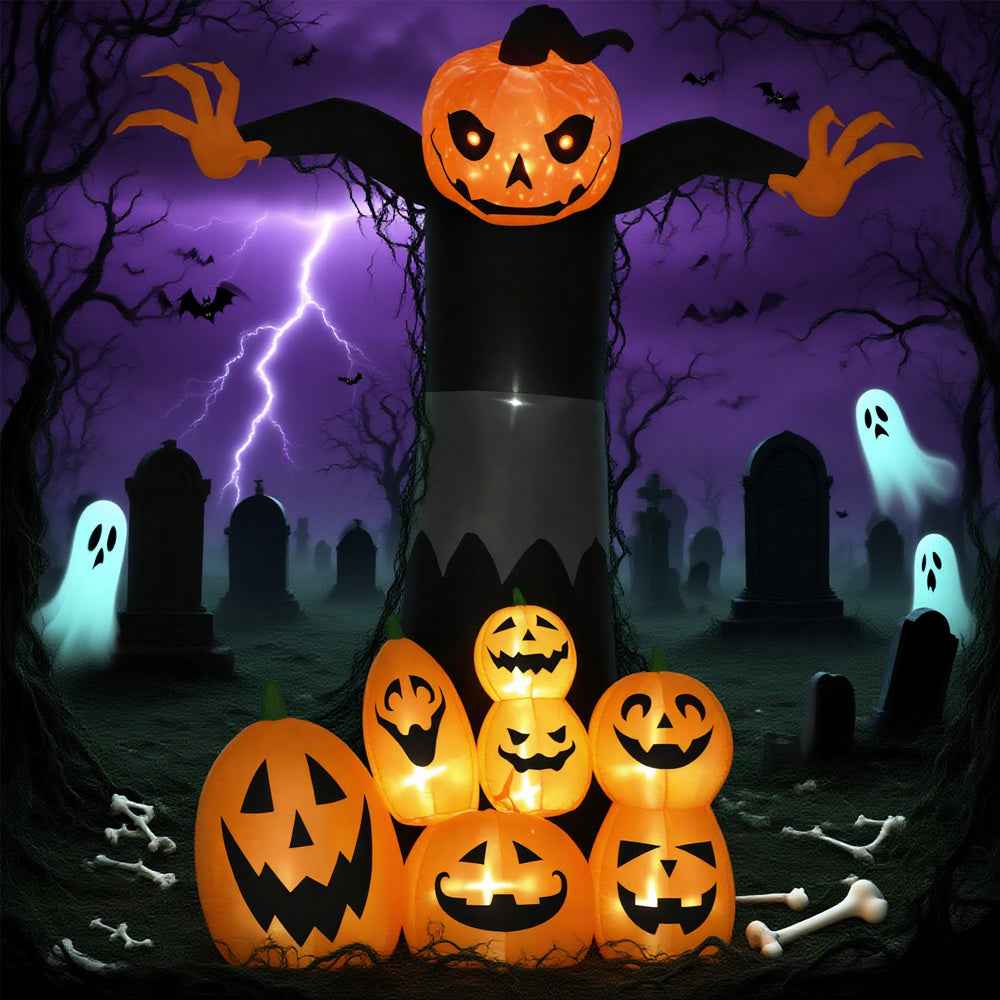 9ft Halloween Inflatable | Outdoor Decorations "Pumpkin/Ghost"